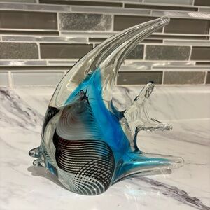 Vintage Art Glass Angel Fish Murano Glass style paper‎ weight decor